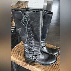 Born Women's Black Leather Knee-High Boots